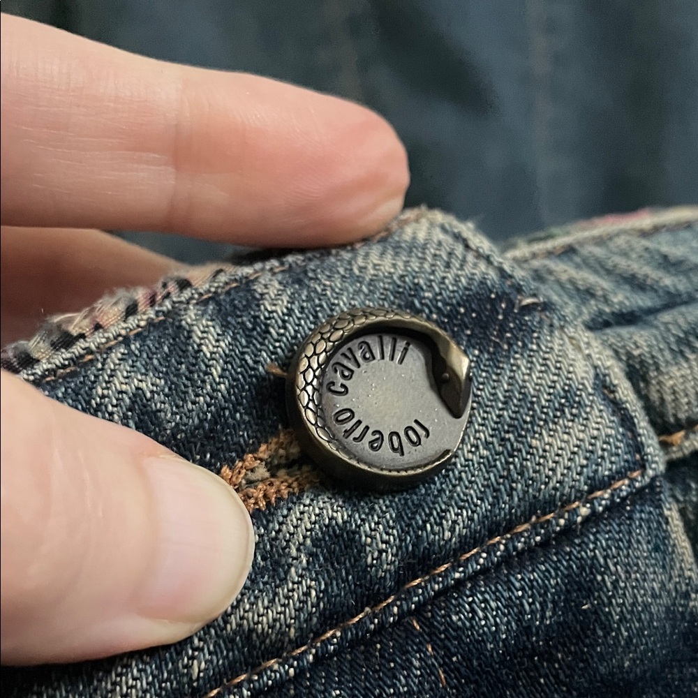 Roberto Cavalli Denim Skirt with Embroidery - Picture 13 of 17